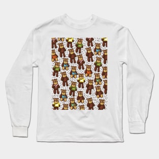 Teddy Bear Pattern Long Sleeve T-Shirt